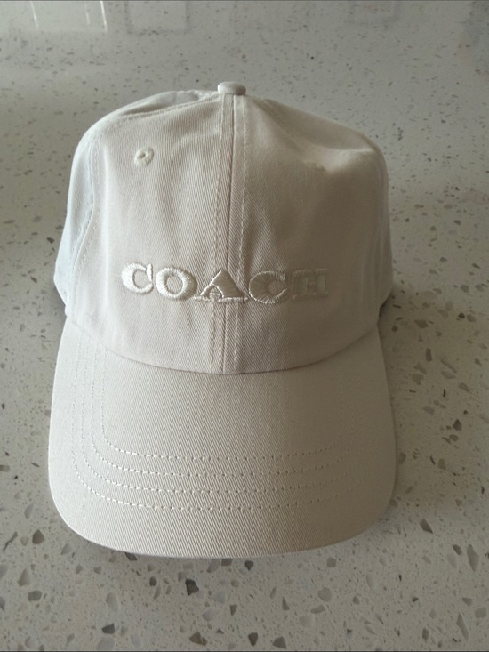 Coach Accessories - Coach Cream Embroidered Logo Baseball Cap